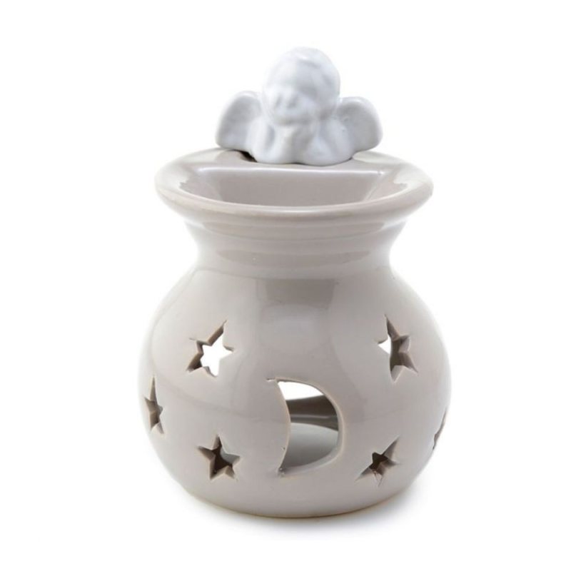 Oil Burner and Wax Melt - Moon and Stars - light brown
