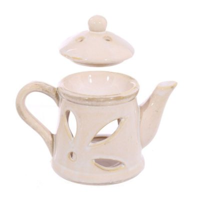 Ölbrenner – Teekanne mit Deckel – Weiß