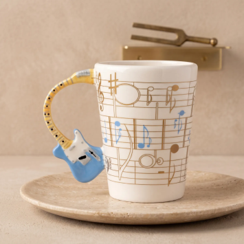 Beau mug porcelaine aux partitions musicales | GECODART