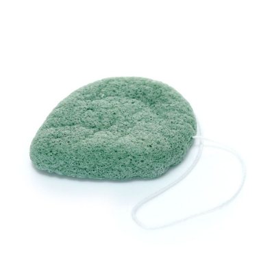 Eponge nettoyante Konjac, Thé vert pour peau sensible, Chat porte-bonheur