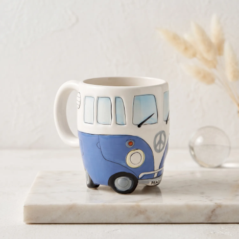 Blue Volkswagen Combi Ceramic Mug