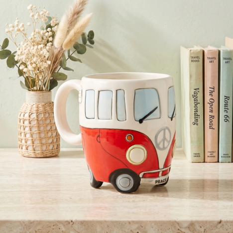 Tazza Volkswagen Combi in ceramica rossa