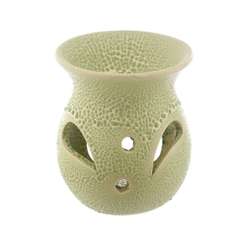 Brule parfum et fondant de cire, design craquelé, vert