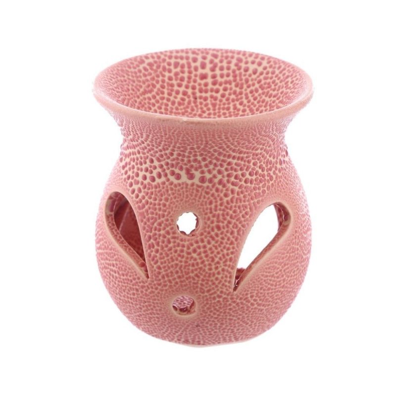 Fragrance burner and wax melt, crackle design, red