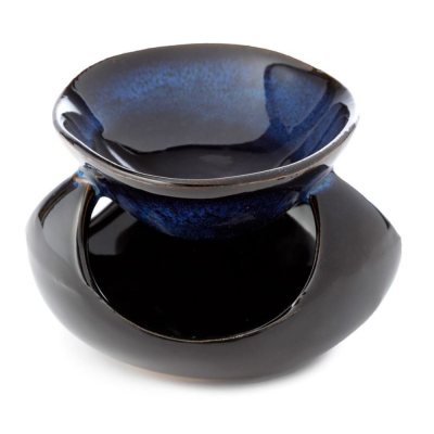 Perfume burner and wax melt, abstract, dark blue