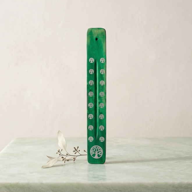 Räucherstäbchenhalter aus Holz Grüner Lebensbaum