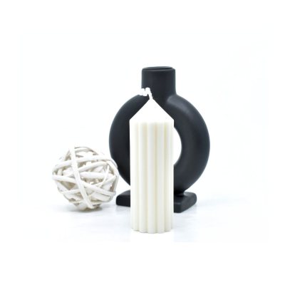 Decorative classic craft candle - striped pillar