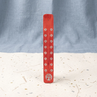 Portaincenso in legno Albero della vita rosso