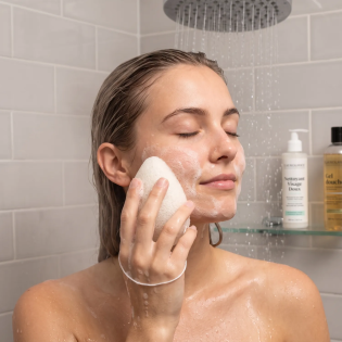 Spugna Konjac Detergente Viso 100% Naturale Profumo di Gelsomino