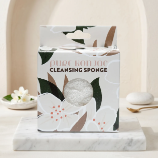 Éponge Konjac Nettoyante Visage 100% Naturelle Parfum Jasmin