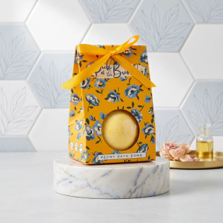Boule de bain effervescente parfum Pivoine et Camélia en boîte cadeau