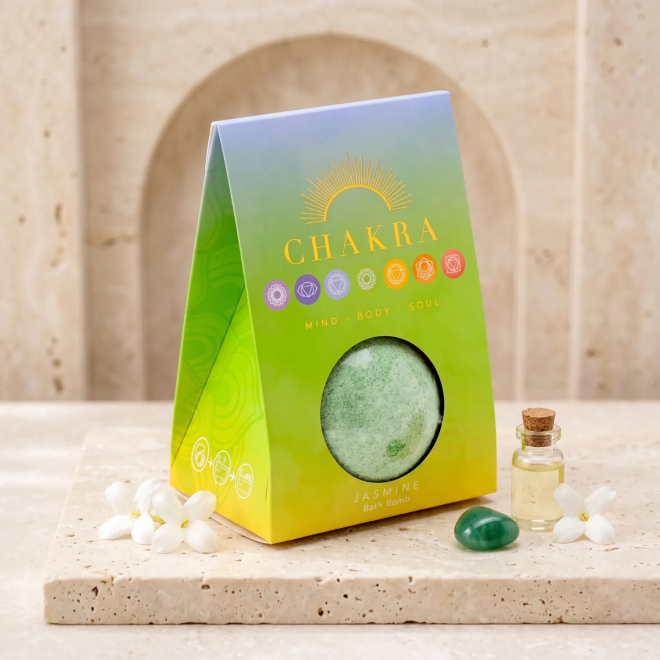 Boule de bain effervescente parfum Jasmin Collection Chakra Vert