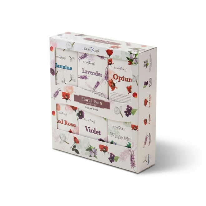 Assortimento di Coni d'Incenso a Riflusso Floral Twin