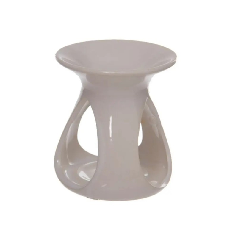 Bruciatore per fragranze e cere profumate smaltato bianco Bruciatore per fragranze e cere profumate smaltato bianco
