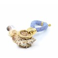 Gold, Blue, and White - Elegant Nautical-Style Keyring Gold, Blue, and White - Elegant Nautical-Style Keyring