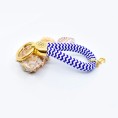 Gold, Blue, and White - Elegant Nautical-Style Keyring
