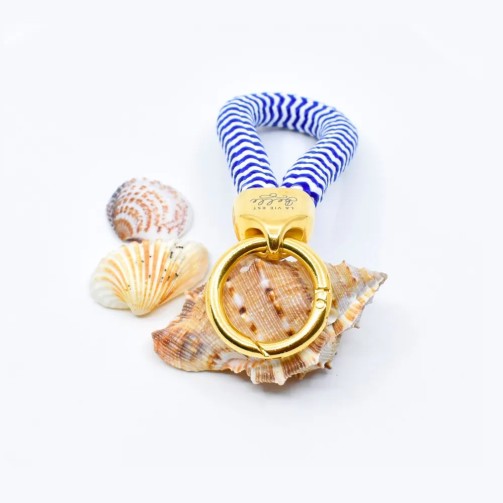 Blue and White - Elegant Nautical-Style Keyring