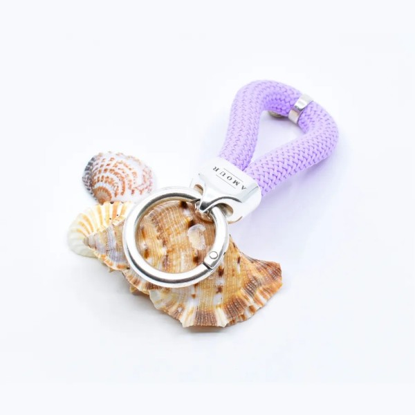 Purple - Nautical Silver Keyring