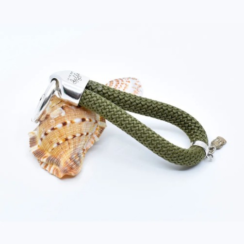 Green - Nautical Silver Keyring