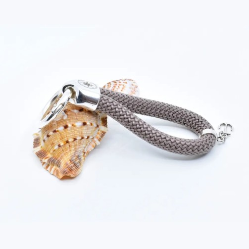 Brown - Nautical Silver Keyring