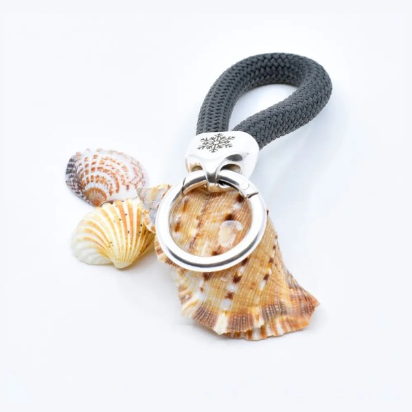 Grey - Nautical Silver Keyring