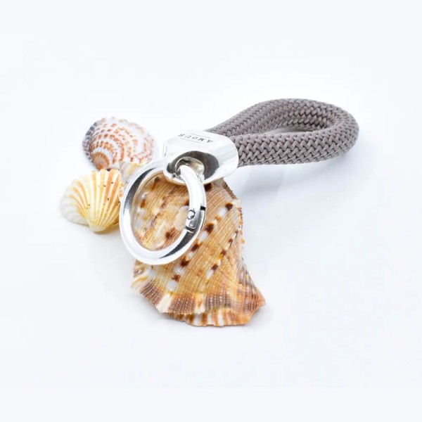 Brown - Nautical Silver Keyring