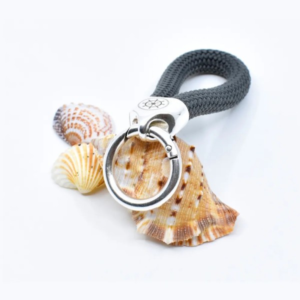 Grey - Nautical Silver Keyring