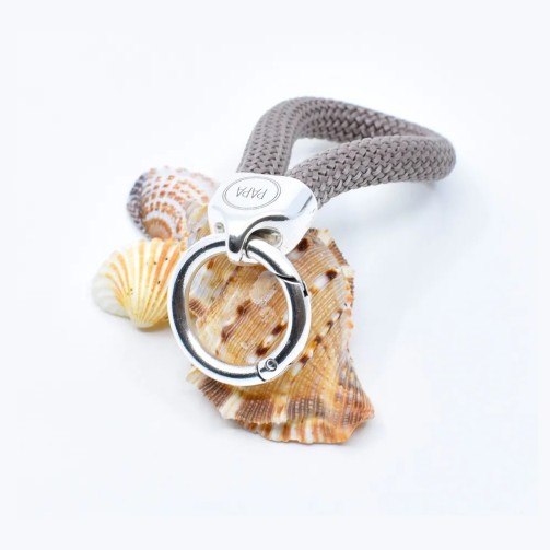 Brown - Nautical Silver Keyring