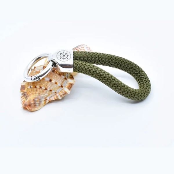 Green - Nautical Silver Keyring