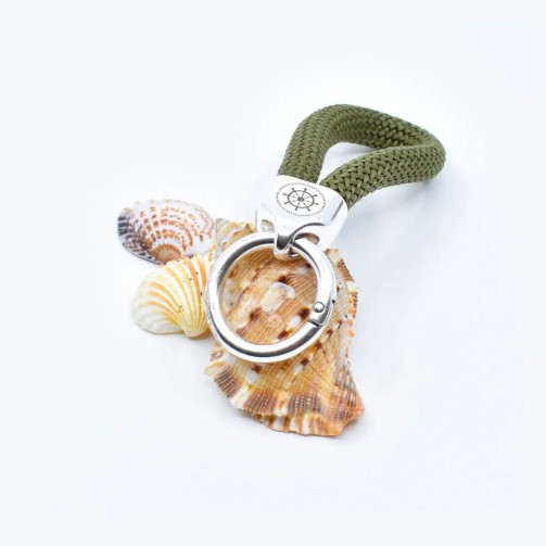 Grün – Maritimer Schlüsselanhänger in Silber