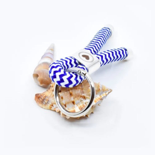 Blue and White - Nautical Keyring