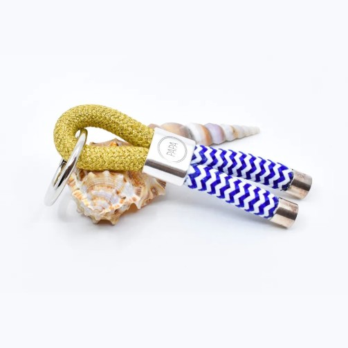 Blue and White Gold - Nautical Keyring