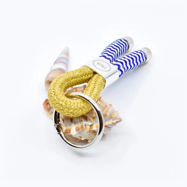 Gold, Blau, Weiß – Maritimer Schlüsselanhänger
