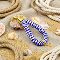 Gold, Blue, and White - Elegant Nautical-Style Keyring Gold, Blue, and White - Elegant Nautical-Style Keyring