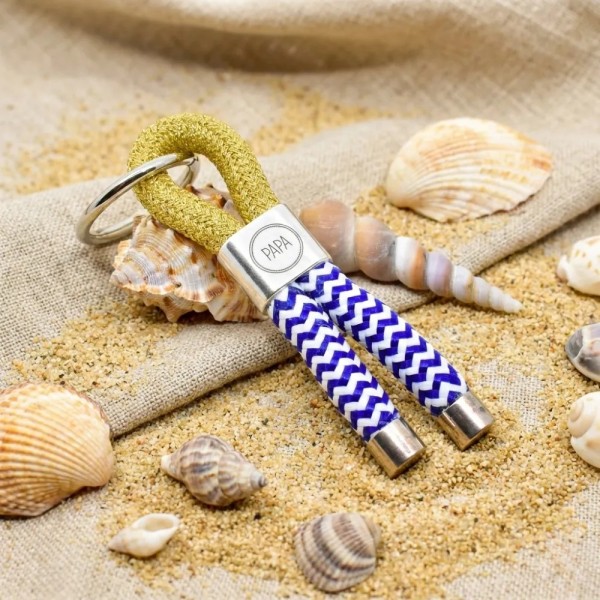 Blue and White Gold - Nautical Keyring