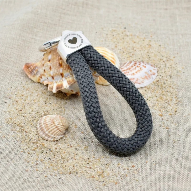 Grigio - Portachiavi in ​​argento stile nautico