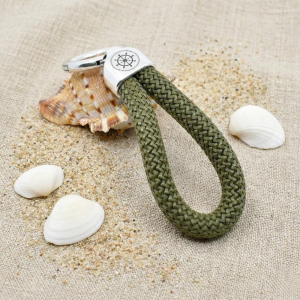 Green - Nautical Silver Keyring