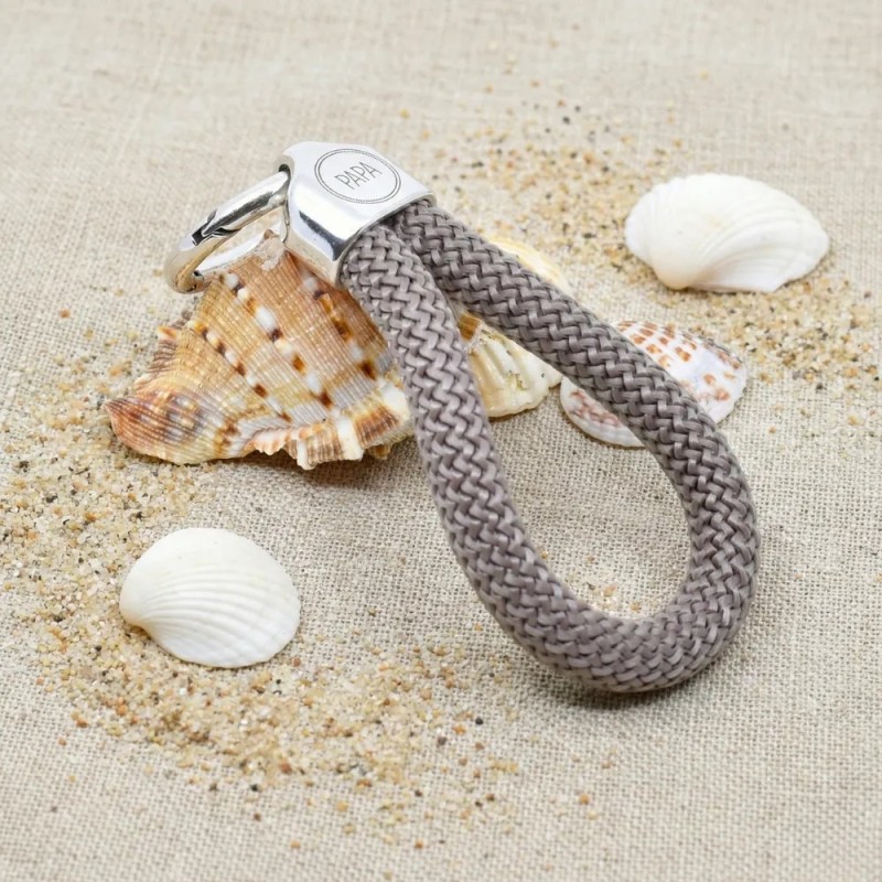 Brown - Nautical Silver Keyring