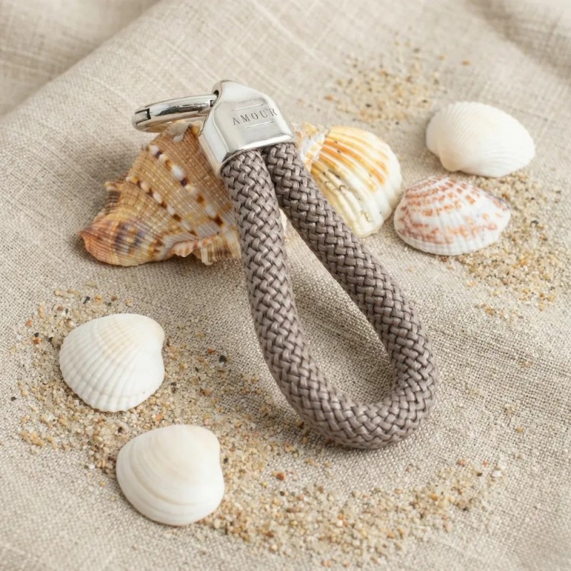 Brown - Nautical Silver Keyring Brown - Nautical Silver Keyring