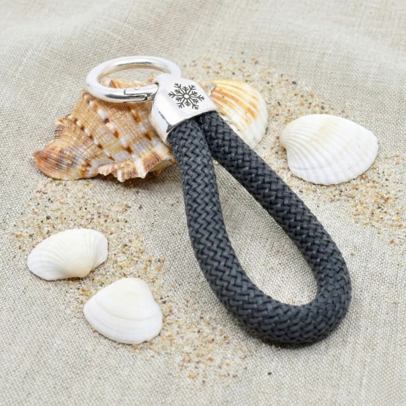 Grey - Nautical Silver Keyring