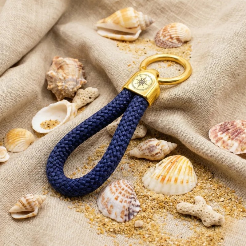 Gold Blue - Elegant Nautical-Style Keyring