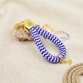 Gold, Blue, and White - Elegant Nautical-Style Keyring