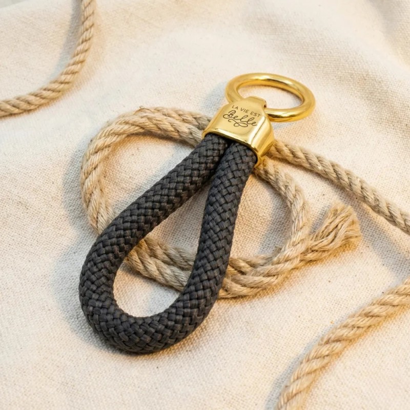 Doré Gris foncé - Elégant porte-clés style marin Doré Gris foncé - Elégant porte-clés style marin