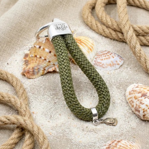 Green - Nautical Silver Keyring
