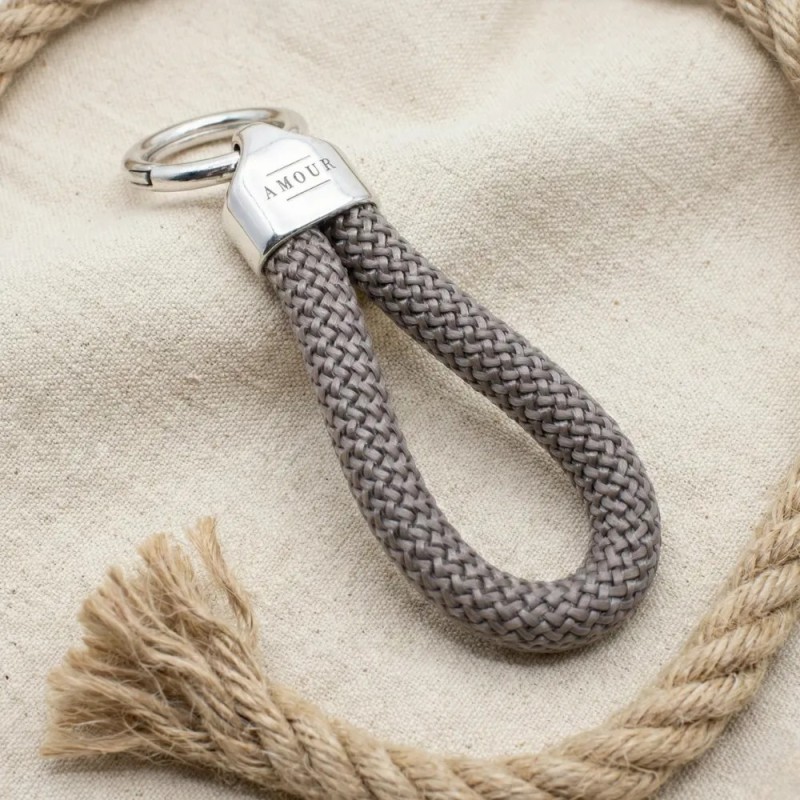 Brown - Nautical Silver Keyring Brown - Nautical Silver Keyring