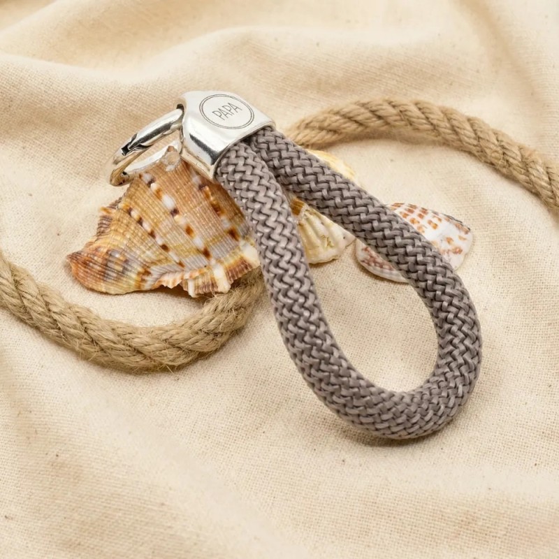 Brown - Nautical Silver Keyring