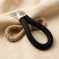 Black - Nautical Silver Keyring