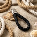 Black - Nautical Silver Keyring