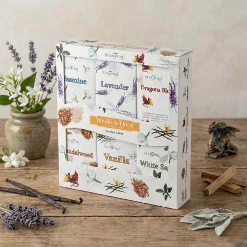 Assortimento di coni di incenso a riflusso Vaniglia e Floreale