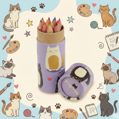Chat - Pot à crayons de couleur - GECODART